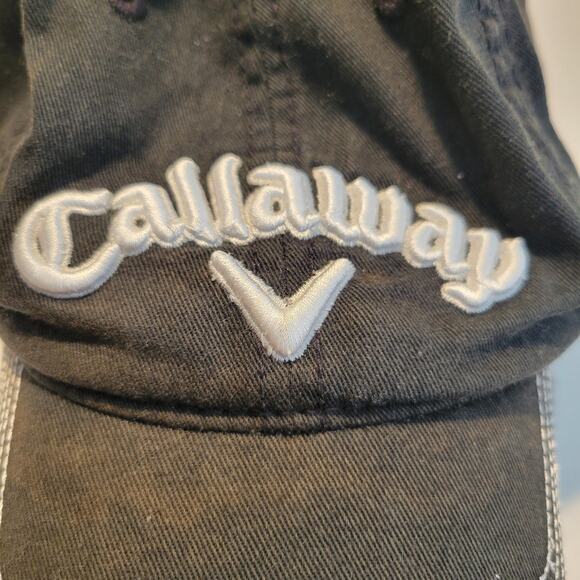 CALLAWAY Black Baseball Cap Raised Embroidered Logo Adjustable Strap WEIS - Picture 4 of 11